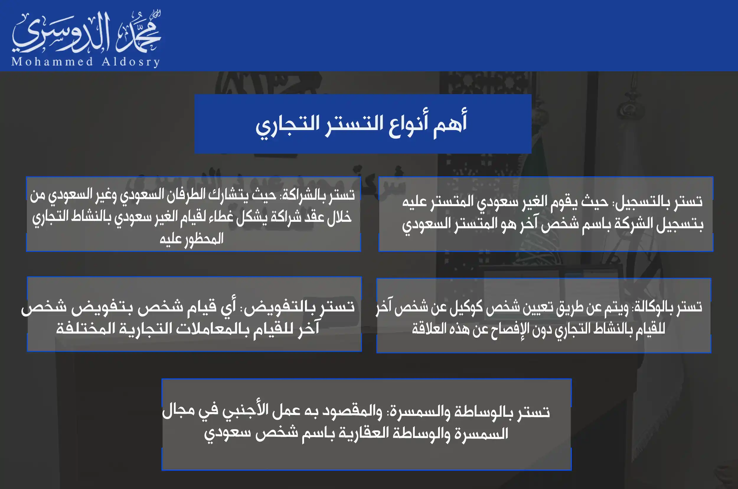 أهم أنواع التستر التجاري