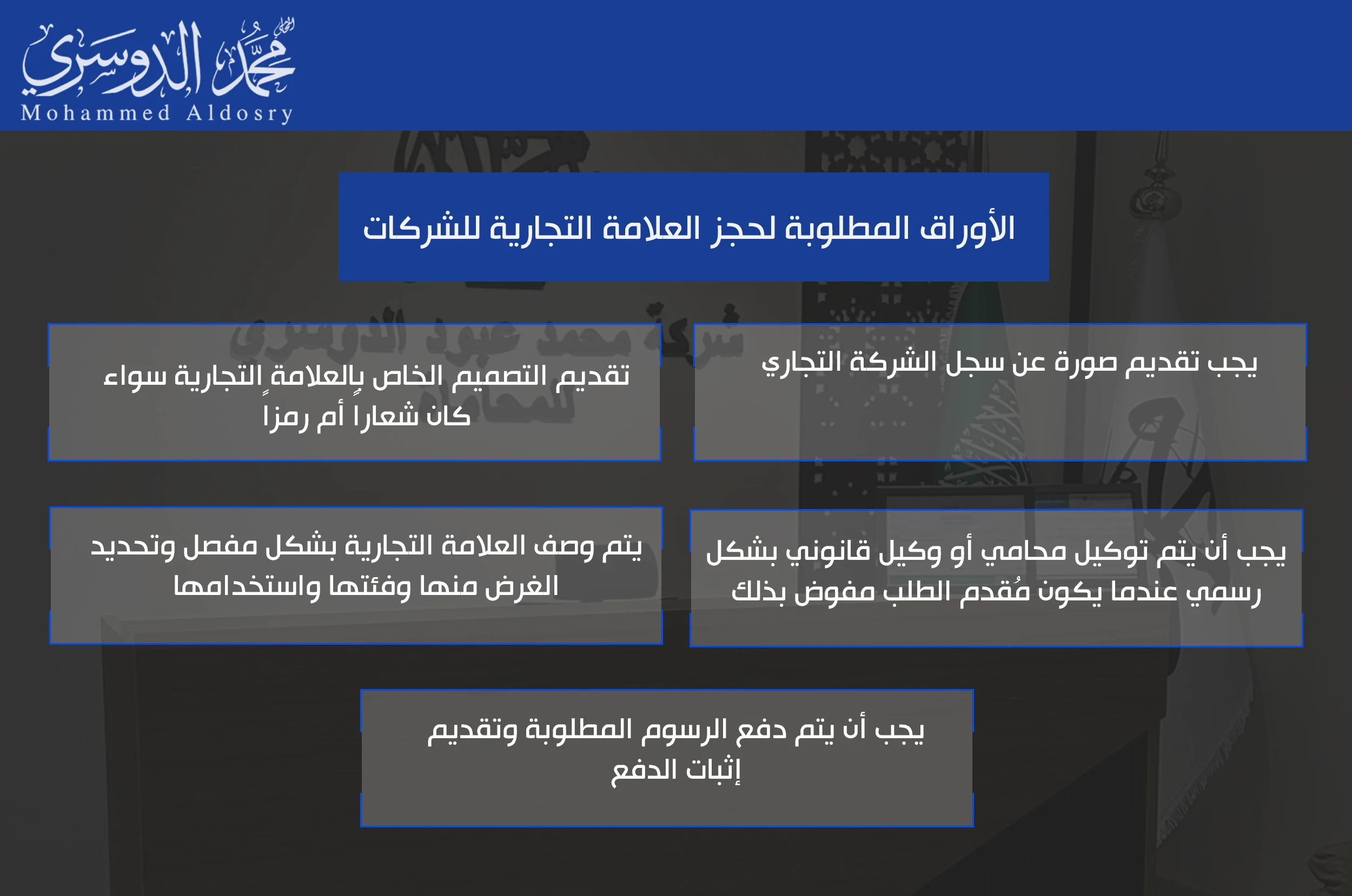 الأوراق المطلوبة لحجز العلامة التجارية للشركات