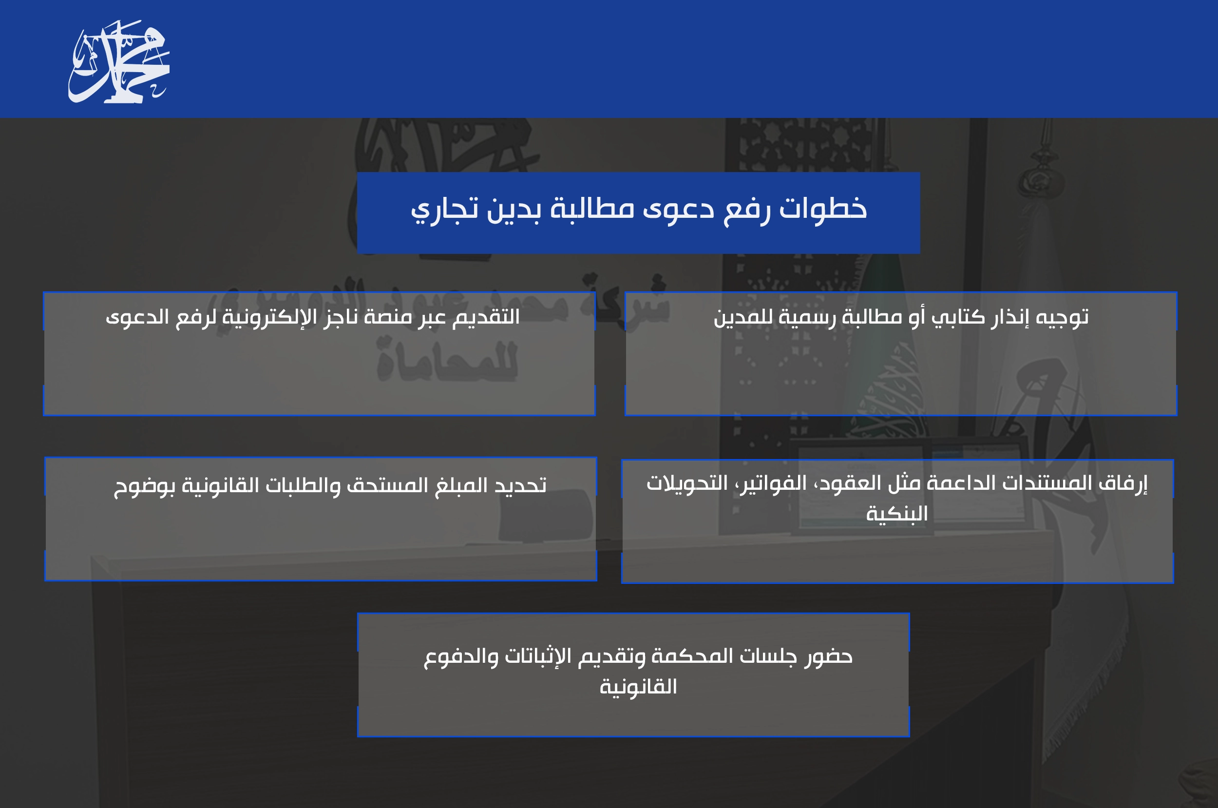 خطوات رفع دعوى مطالبة بدين تجاري